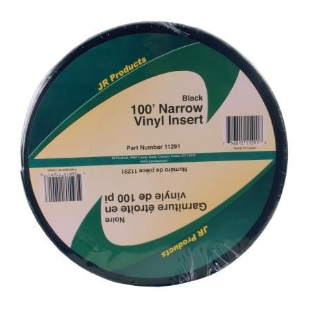 Jr Products 100FT NARROW VINYL INSERT - BLACK 11291
